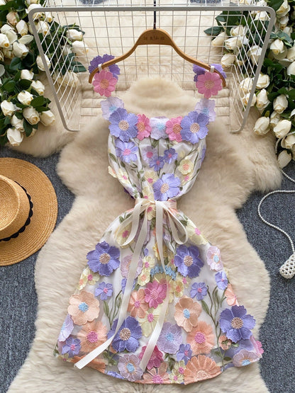 Hazel Blues® |  Floral Tie Waist Mini Dress