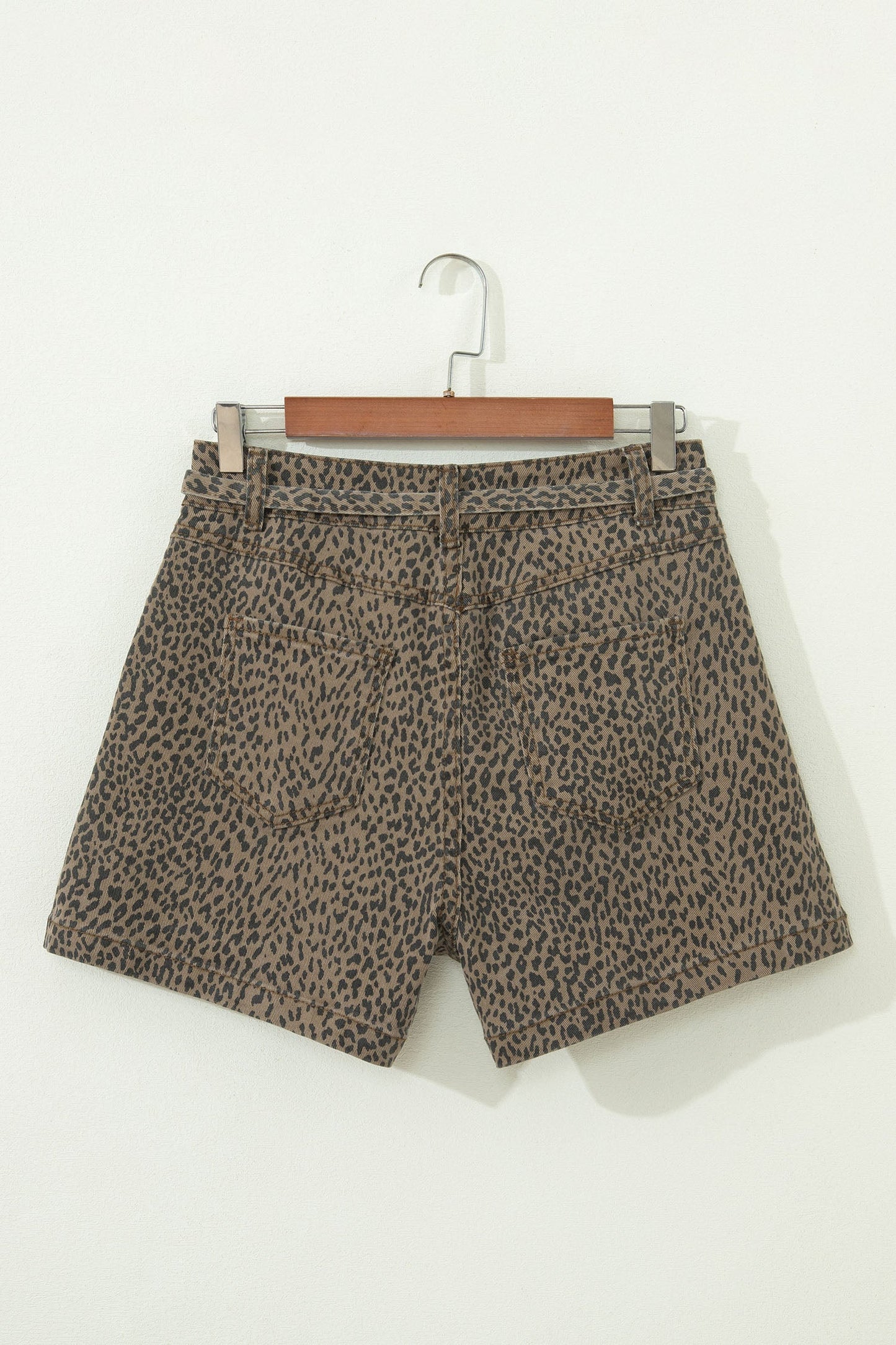 Hazel Blues® |  Wild Side Shorts | Leopard Denim Shorts