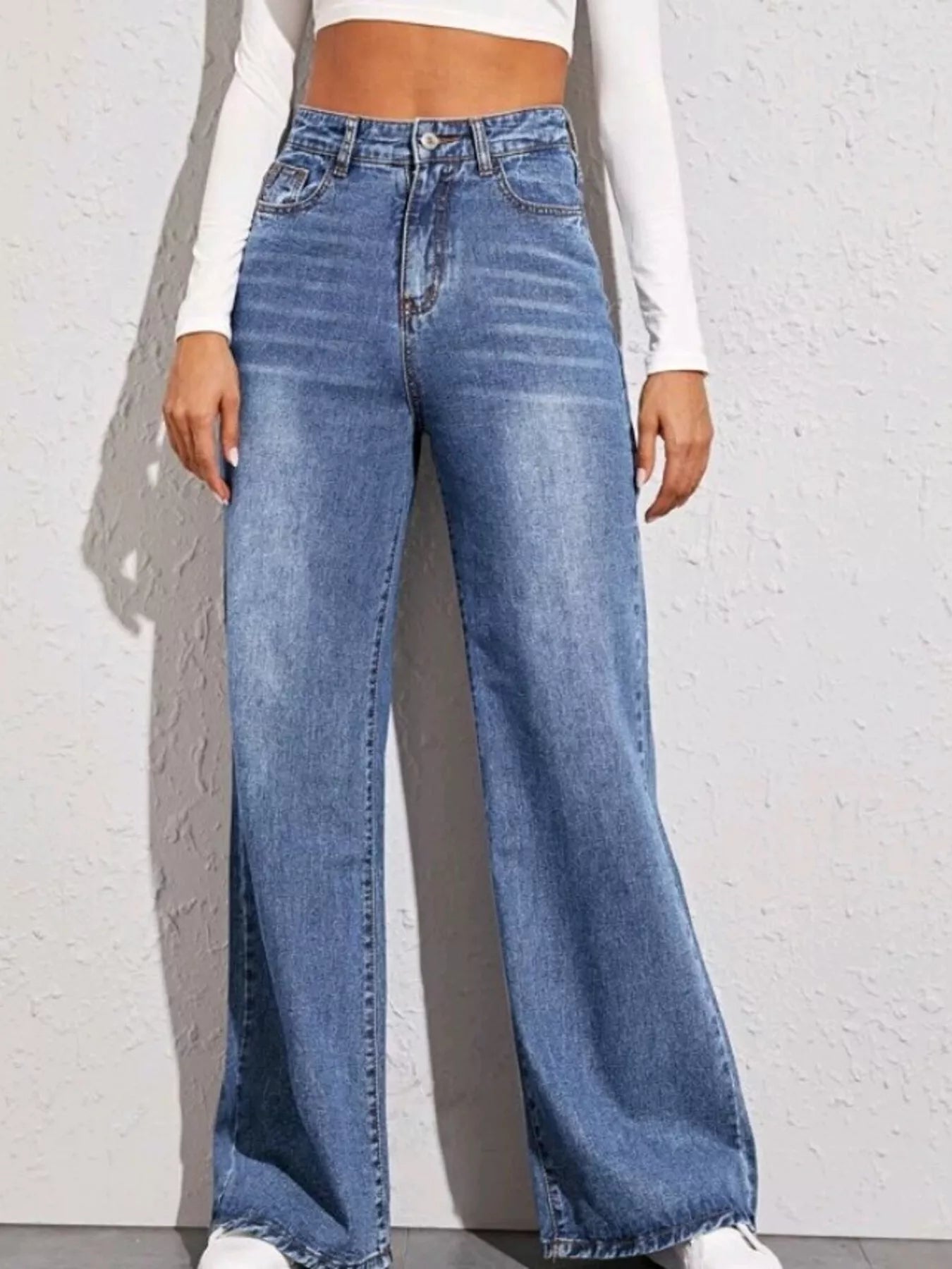 Hazel Blues® |  High-Waisted Wide Leg Jeans