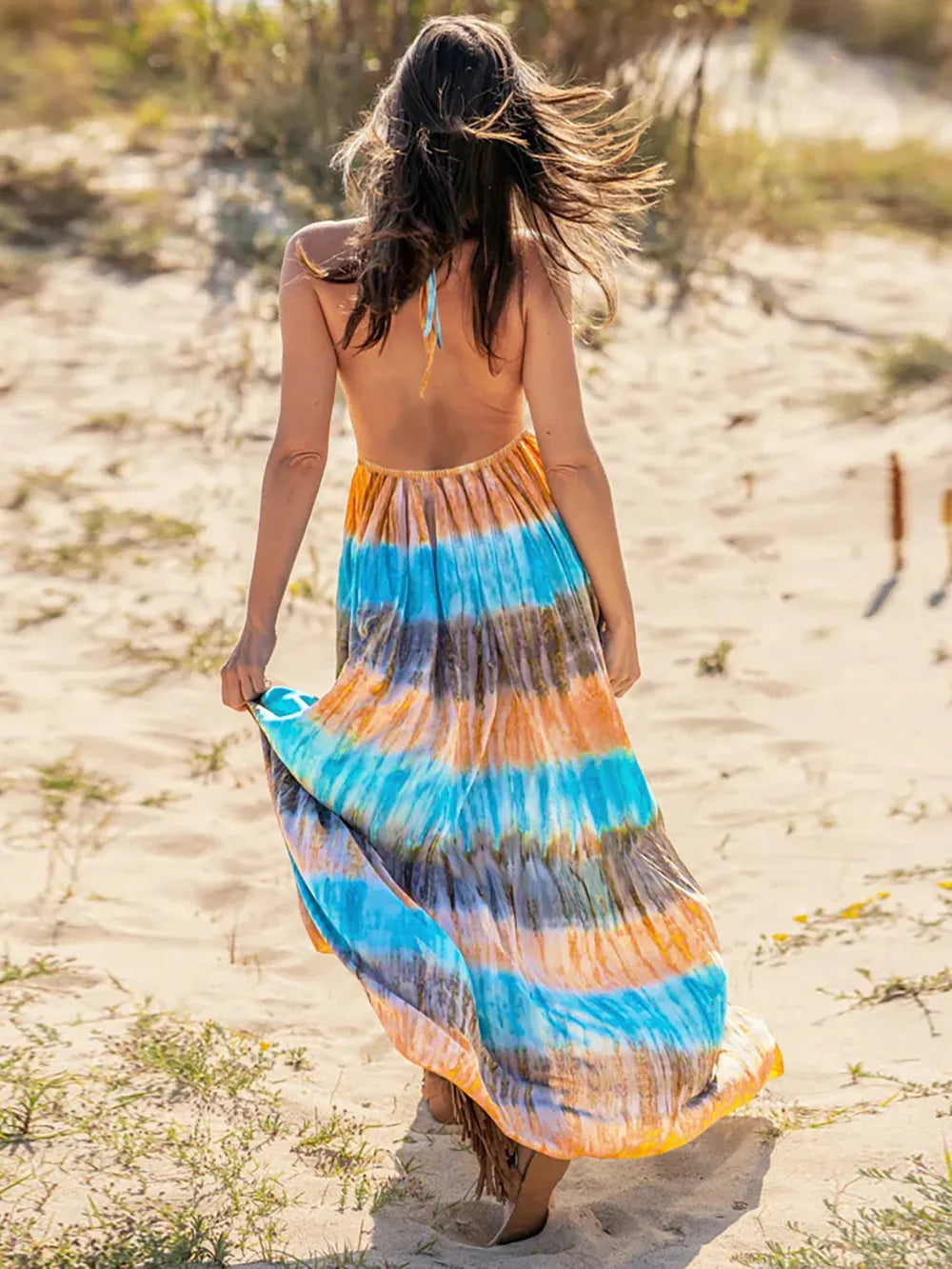 Hazel Blues® |  Tie-Dye Halter Neck Dress