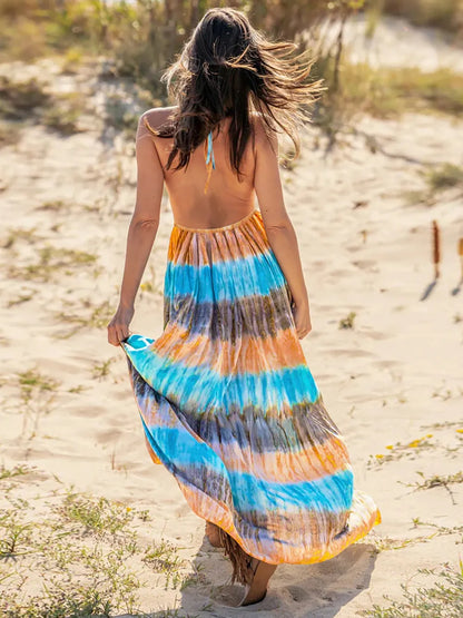 Hazel Blues® |  Tie-Dye Halter Neck Dress