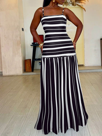 Hazel Blues® | Striped Spaghetti Strap Maxi Dress
