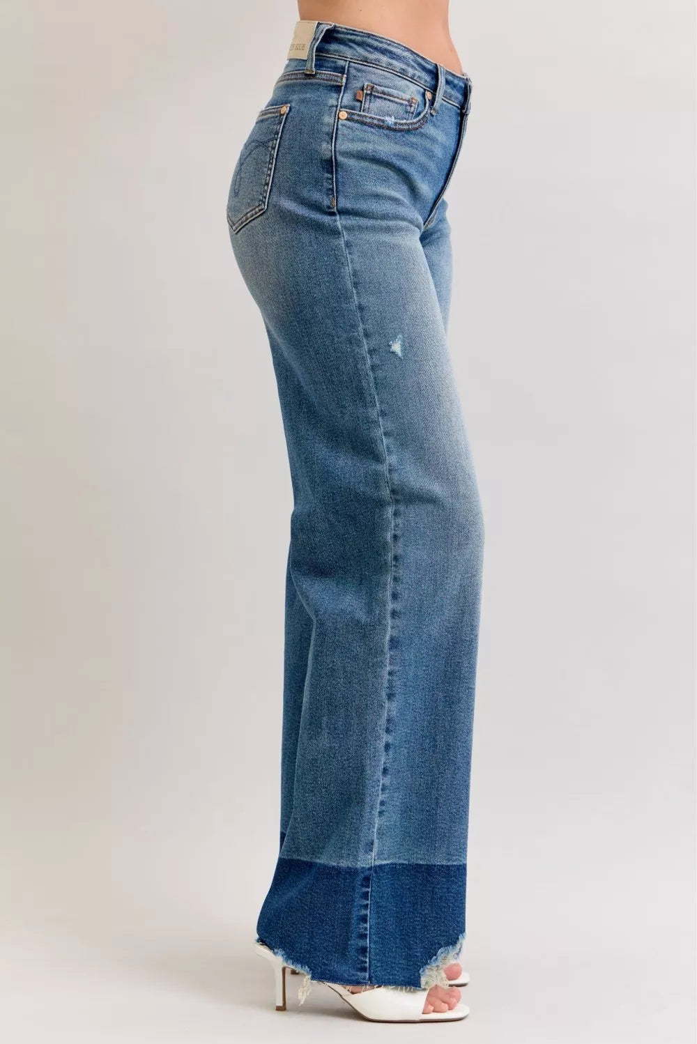 Hazel Blues® |  Judy Blue Raw Hem High Waist Column Straight Jeans