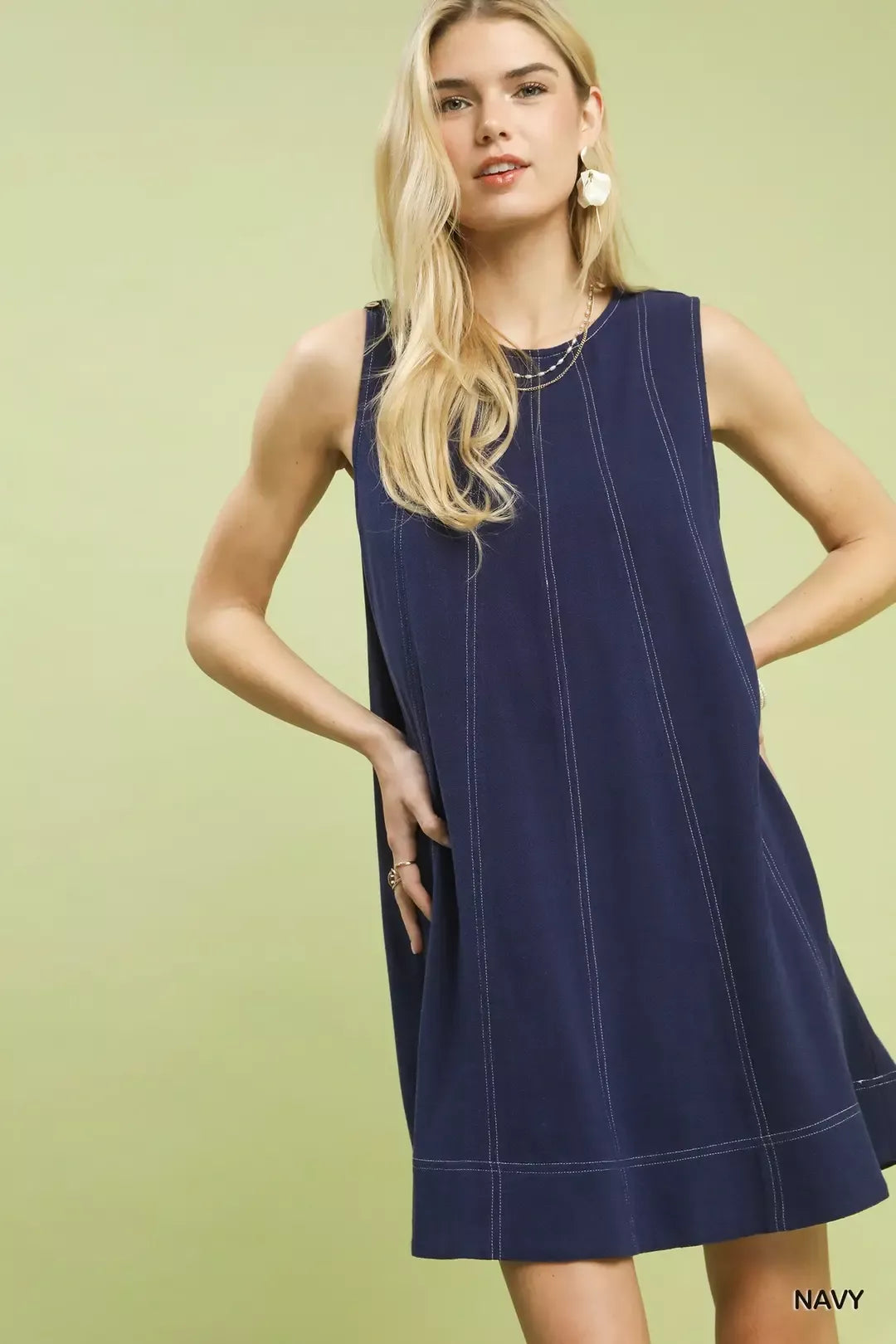 Hazel Blues® |  Umgee Linen Sleeveless Swing Dress