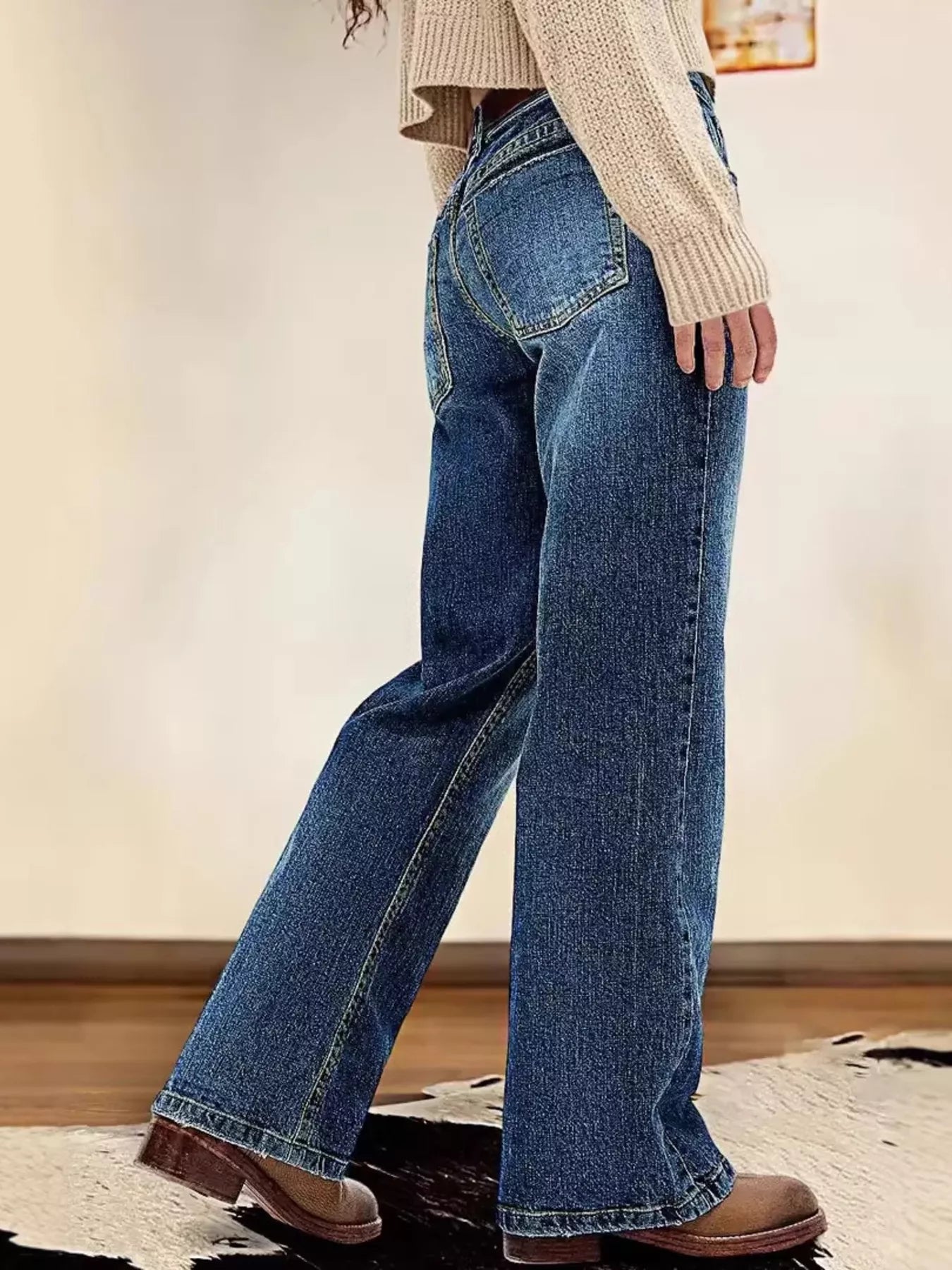Hazel Blues® |  Vintage Wash Straight Leg Jeans