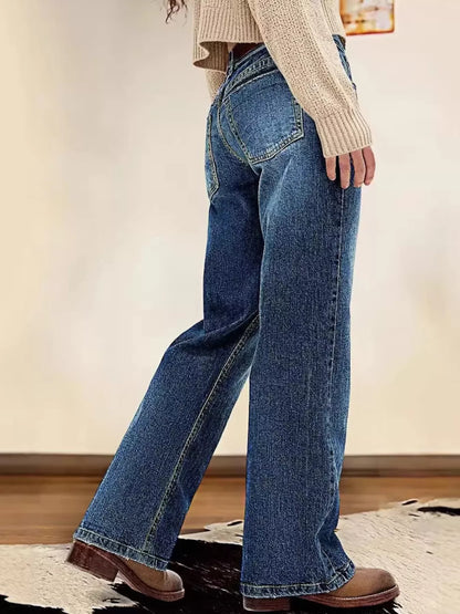 Hazel Blues® |  Vintage Wash Straight Leg Jeans