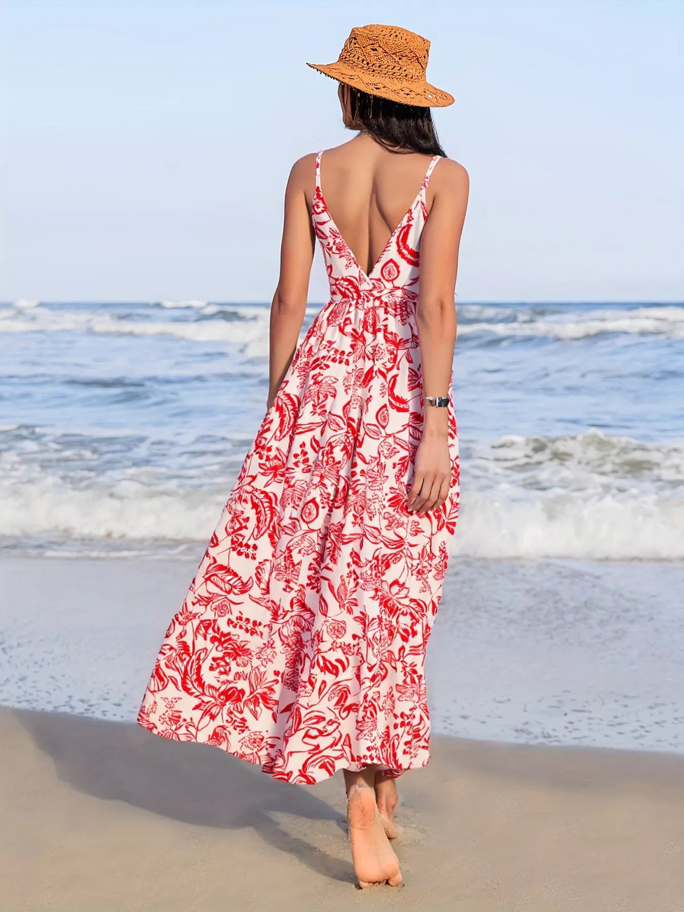 Hazel Blues® |  Printed Spaghetti Strap Midi Dress