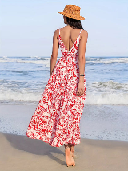 Hazel Blues® |  Printed Spaghetti Strap Midi Dress