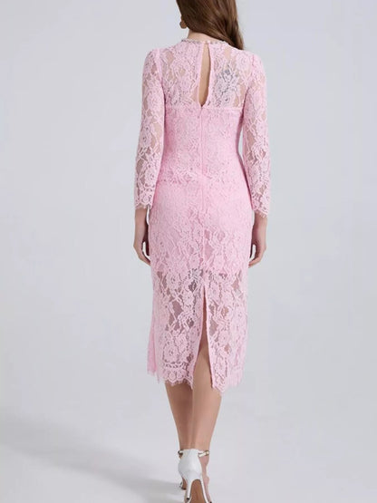 Hazel Blues® |  Lace Long Sleeve Midi Dress