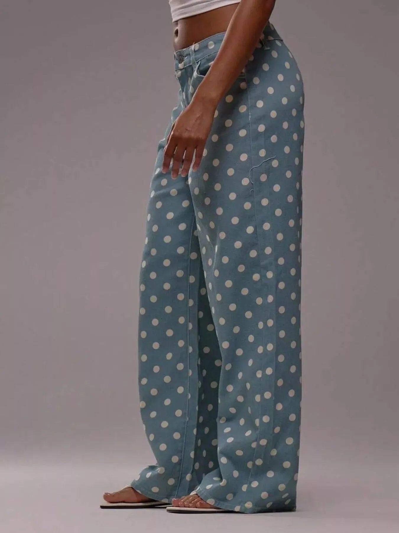 Hazel Blues® |  Polka Dot Wide Leg Jeans
