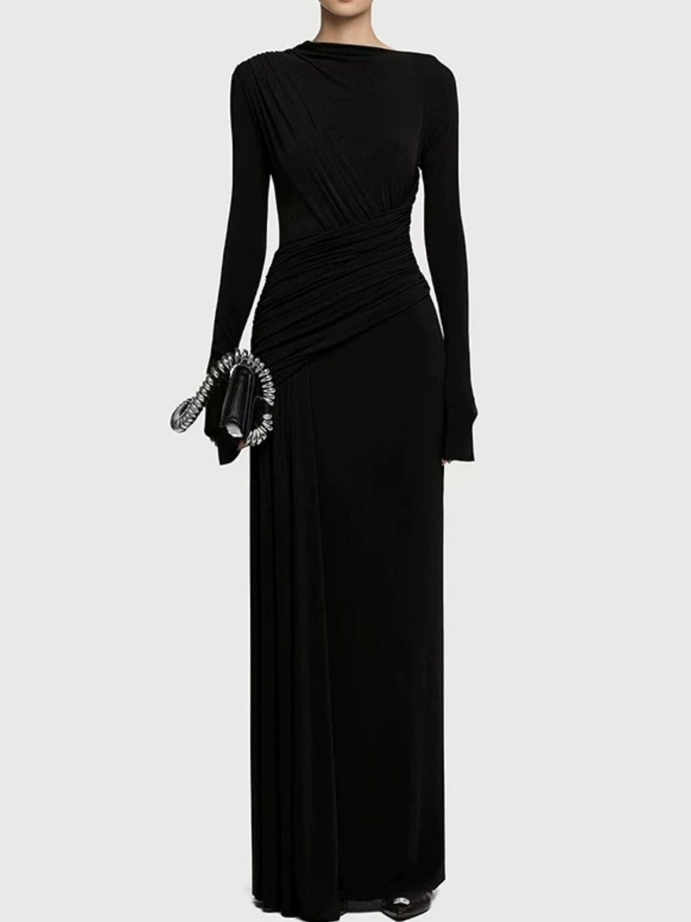 Hazel Blues® |  Ruched Long Sleeve Maxi Dress