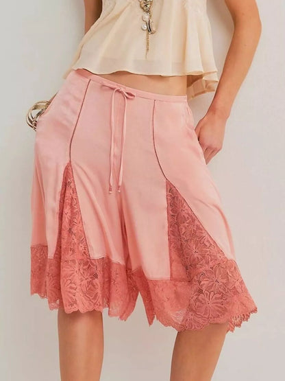 Hazel Blues® |  Lace Detail Shorts