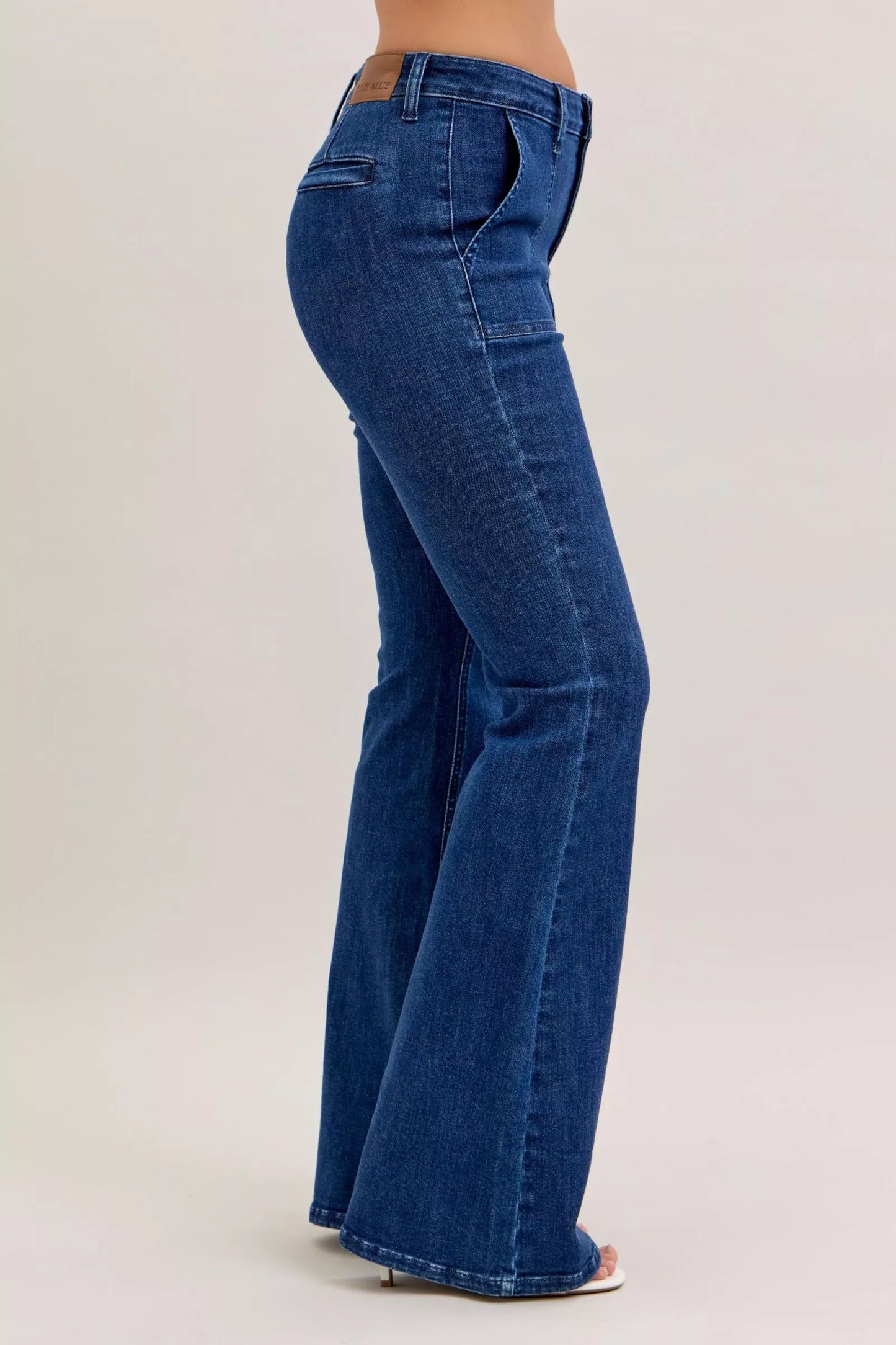Hazel Blues® |  Judy Blue High Waist Flare Jeans with Front Patch Pockets