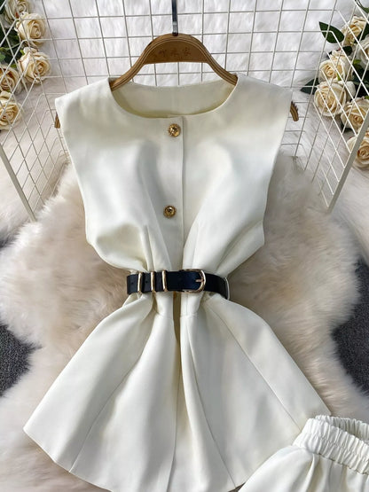 Hazel Blues® |  Sleeveless Top and Wide-Leg Pants Set