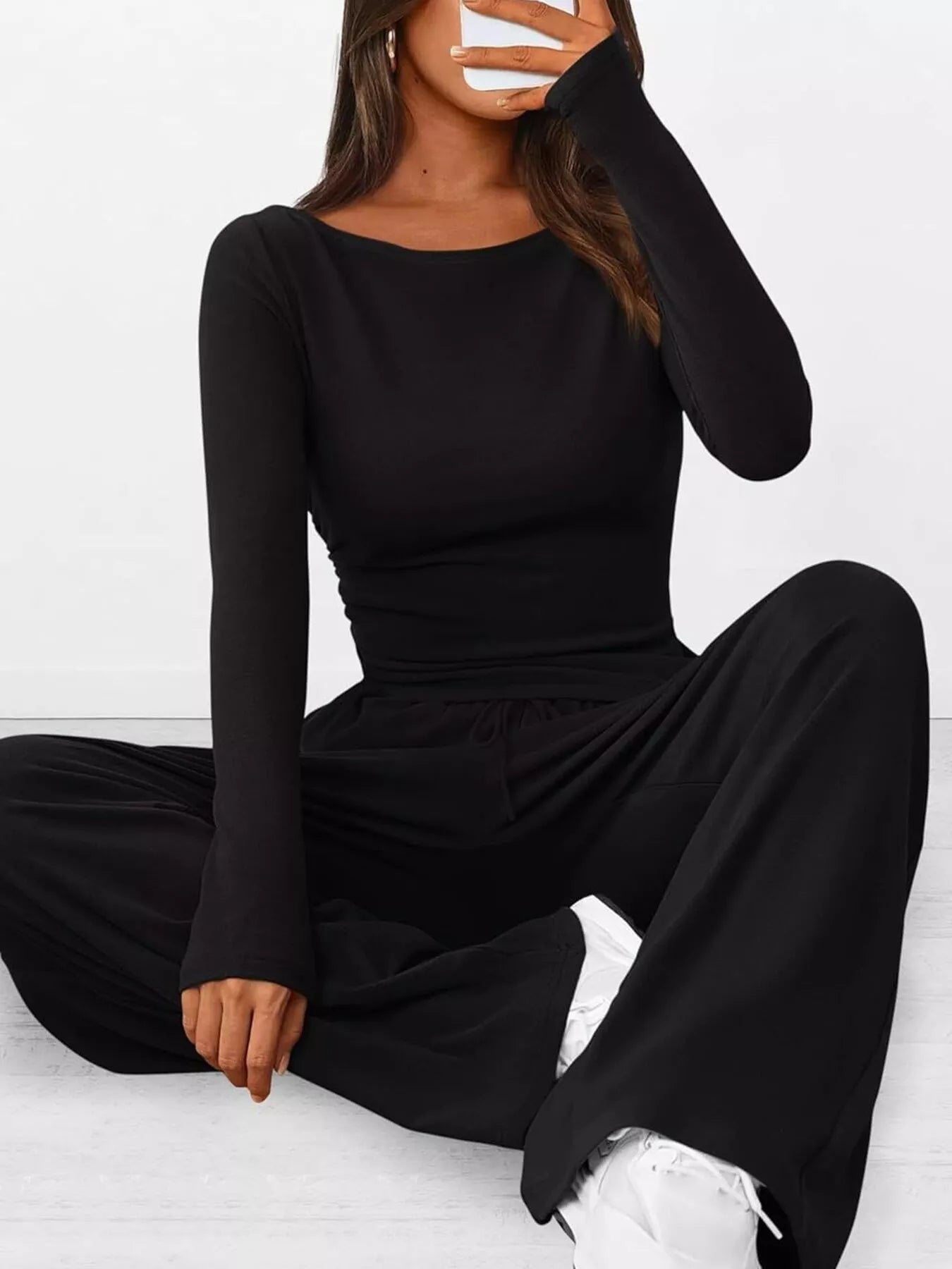 Hazel Blues® |  Long Sleeve Top and Wide Leg Pants Set