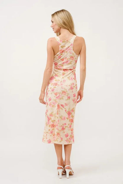 Hazel Blues® |  And The Why Floral Fishnet Bodycon Midi Dress