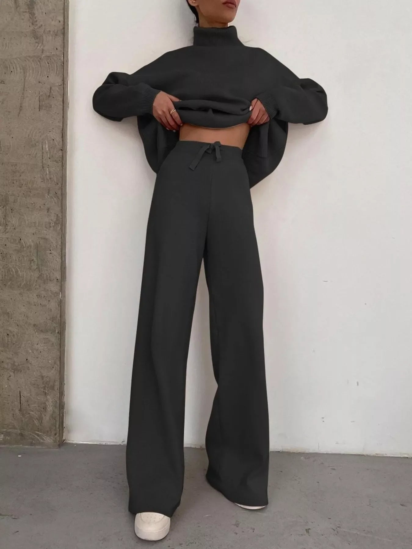 Hazel Blues® | Turtleneck Long Sleeve Top and Pants Sweater Set