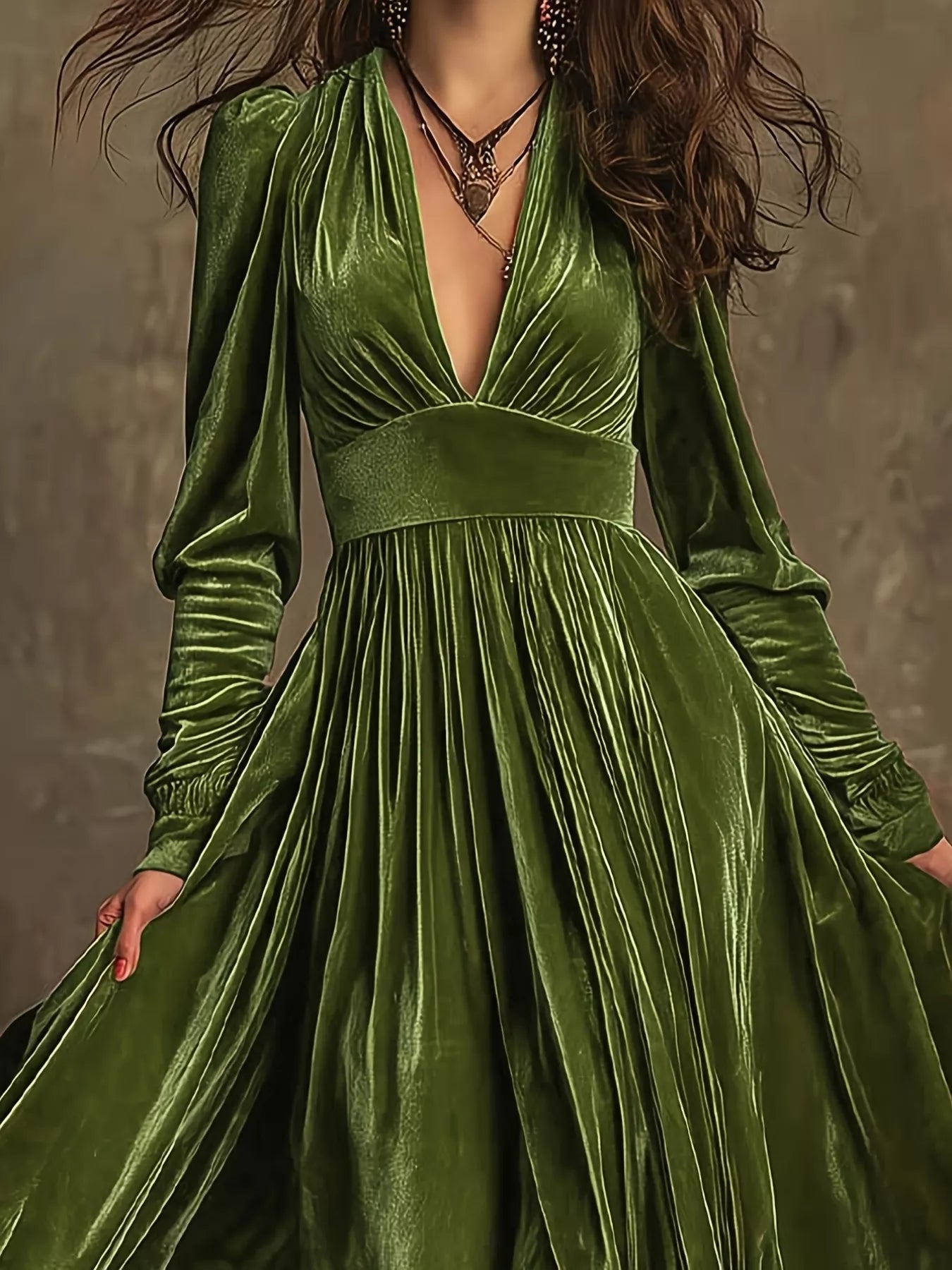 Hazel Blues® |  Ruffled Hem Long Sleeve Dress