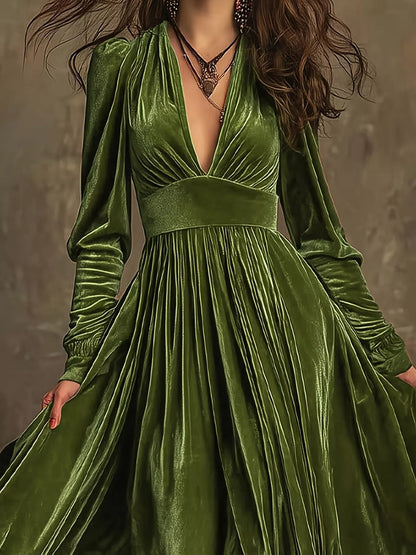 Hazel Blues® |  Ruffled Hem Long Sleeve Dress