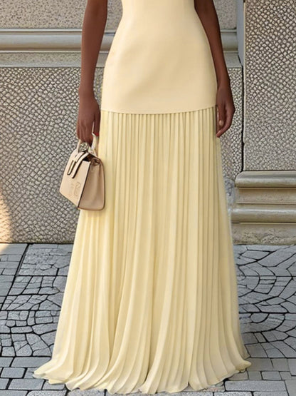 Hazel Blues® | Sleeveless Top and Pleated Maxi Skirt Set