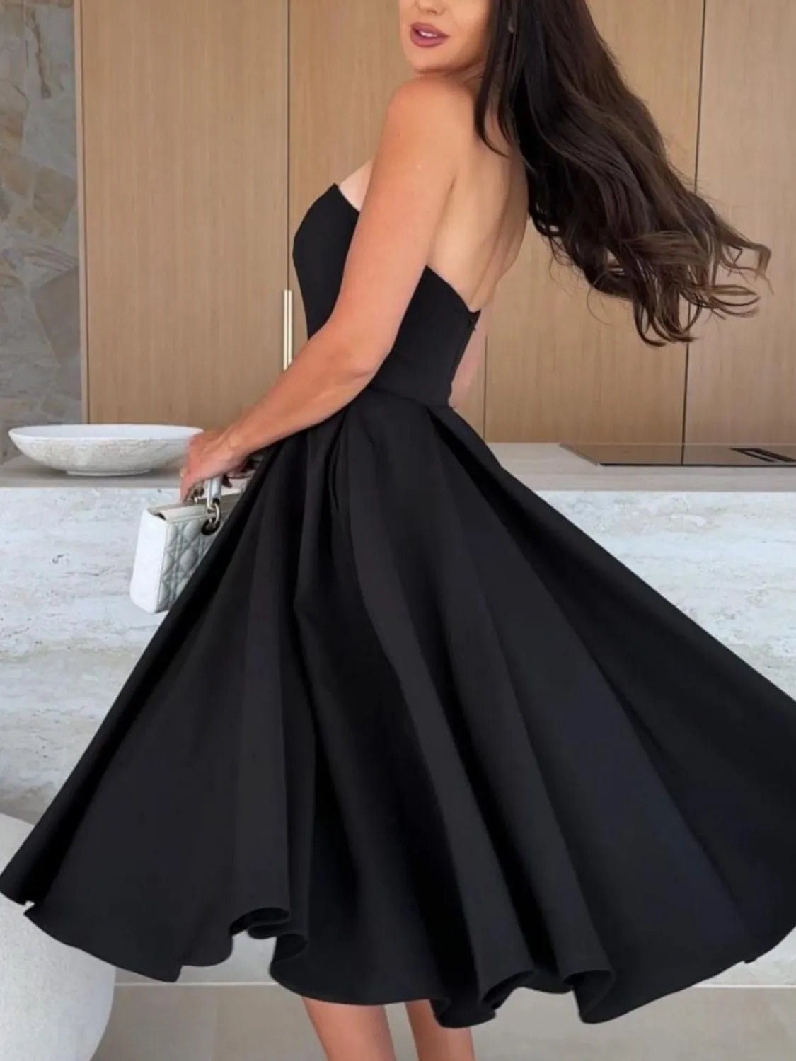 Hazel Blues® |  Solid Color Tube Midi Dress