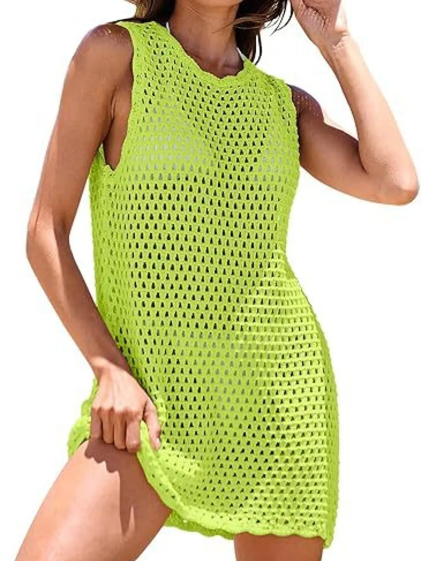 Hazel Blues® | Color Block Openwork Sleeveless Cutout Back Cover-Up