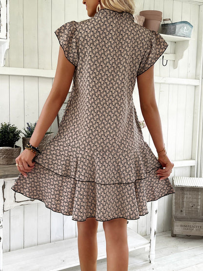 Hazel Blues® | Ruffled Layered Printed Mini Dress