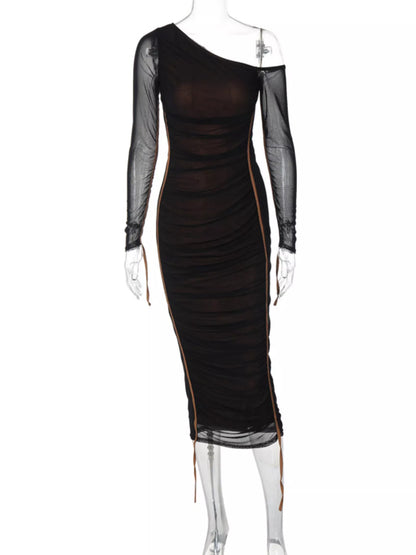 Hazel Blues® |  One-Shoulder Ruched Bodycon Midi Dress
