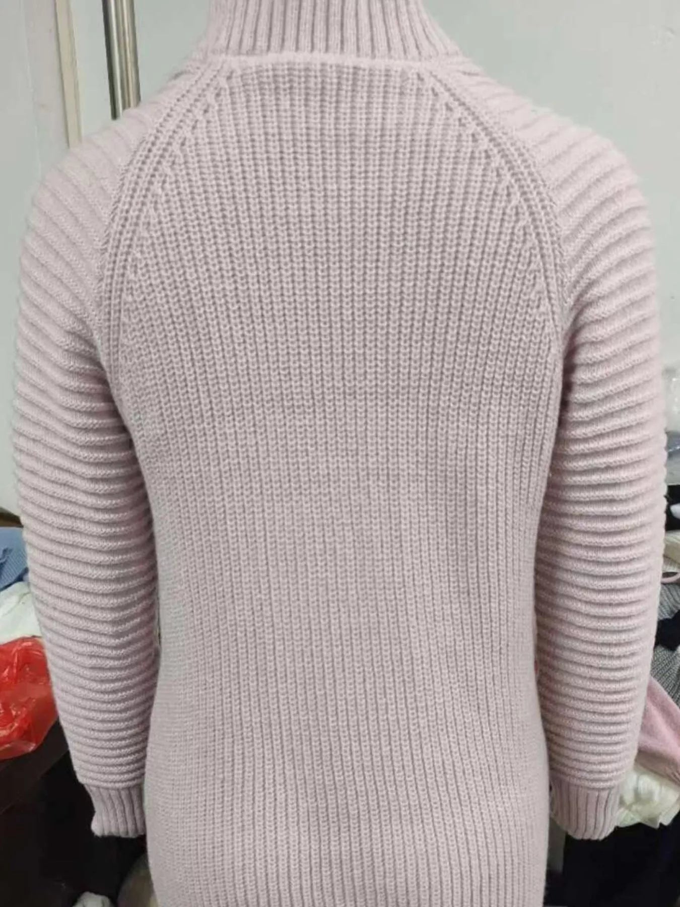 Hazel Blues® | Turtleneck Raglan Sleeve Sweater Dress