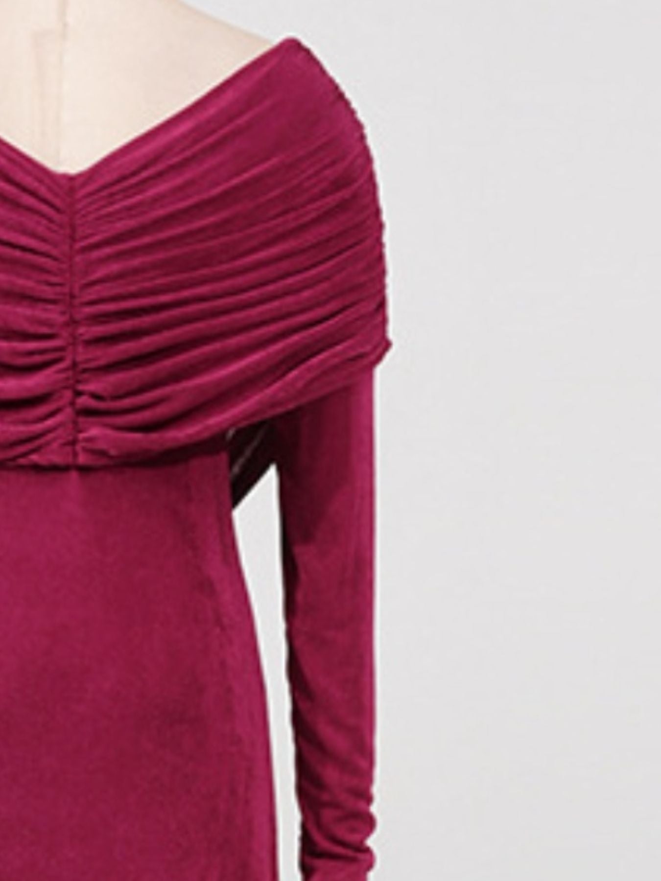 Hazel Blues® |  Ruched Draped Long Sleeve Maxi Dress