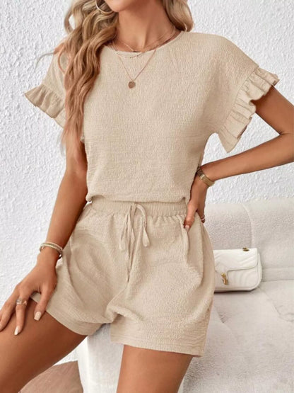 Hazel Blues® |  Round Neck Tee and Shorts Set