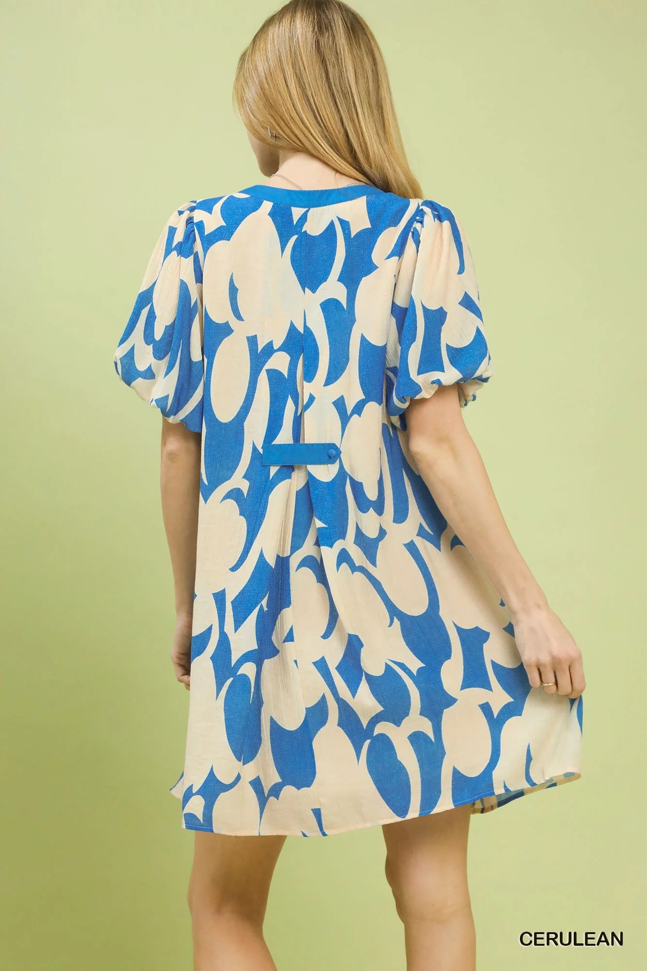 Hazel Blues® |  Umgee Abstract Print Puff Sleeve Shift Dress