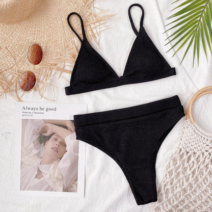 Hazel Blues® | Spaghetti Strap Ribbed Bikini Set