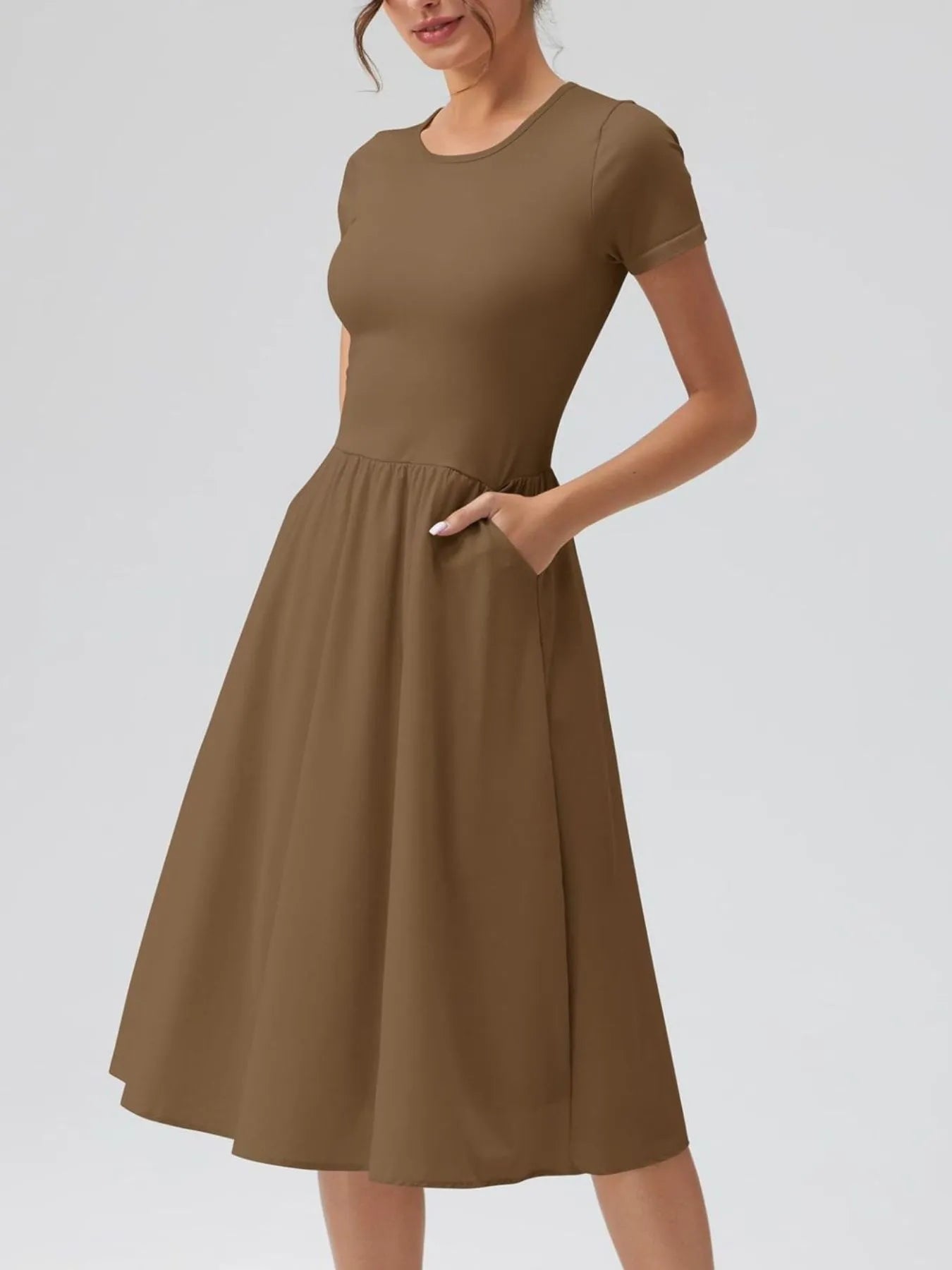 Hazel Blues® |  Round Neck Short Sleeve Dress