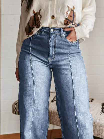 Hazel Blues® |  High-Waisted Wide Leg Jeans