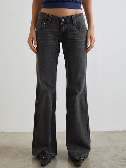 Hazel Blues® |  Low Rise Flare Leg Jeans
