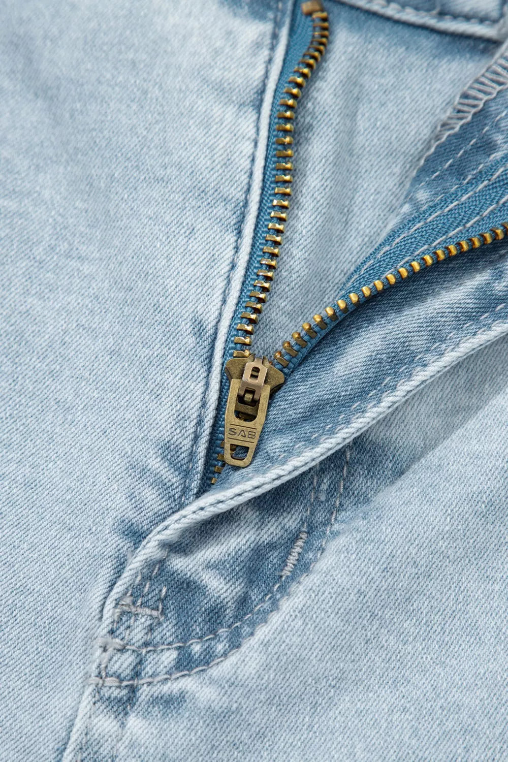Hazel Blues® |  Light Wash Utility Pocket Straight Leg Jeans