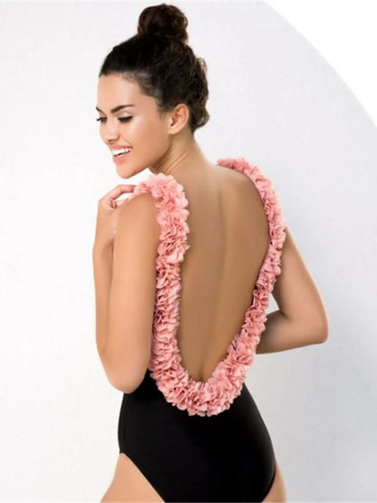 Hazel Blues® | Mommy&Me Backless Petal Strap One Piece Swimsuit