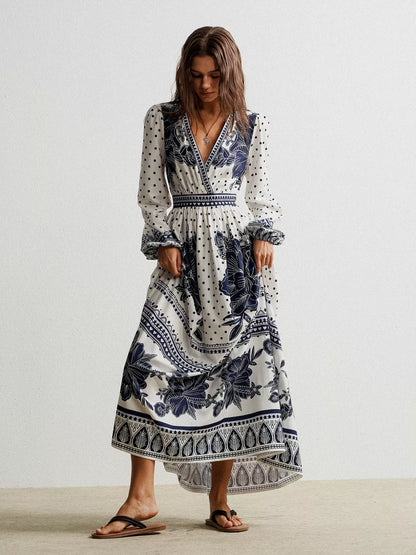 Hazel Blues® |  Floral Print Long Sleeve Maxi Dress