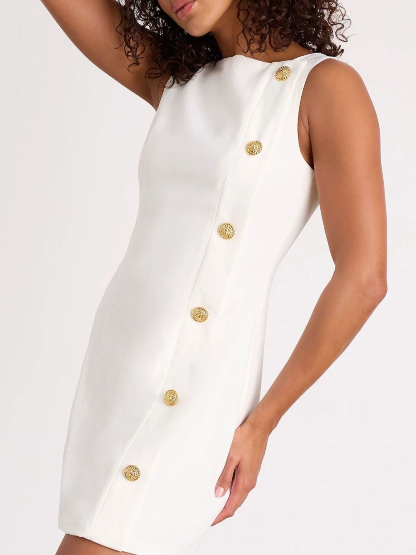 Hazel Blues® |  Button Decor Sleeveless Mini Dress