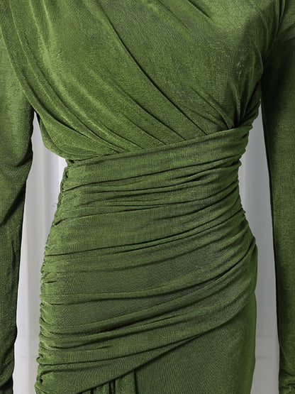 Hazel Blues® |  Ruched Long Sleeve Maxi Dress