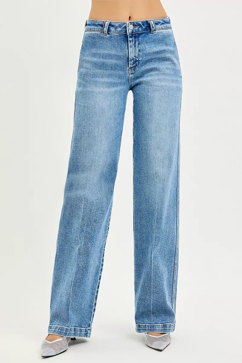 Hazel Blues® |  RISEN Slouchy Straight Jeans