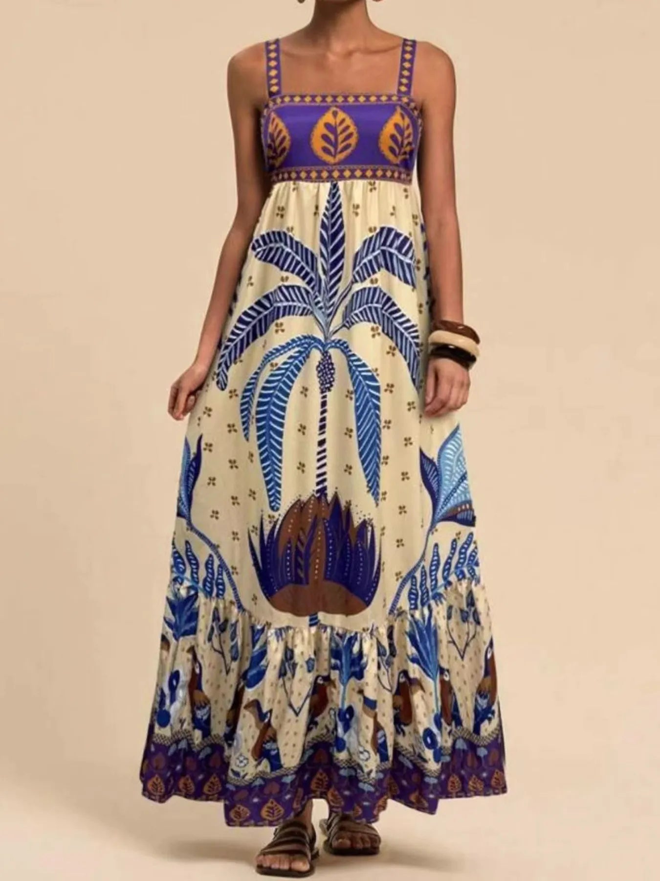Hazel Blues® |  Tropical Print Maxi Cami Dress