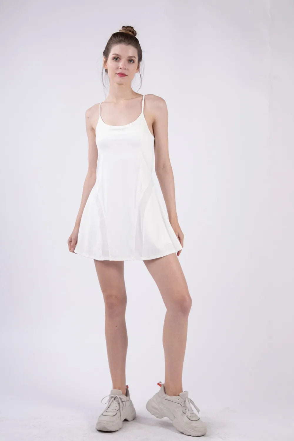 Hazel Blues® |  VERY J Mesh Detail Tennis Mini Active Dress with Shorts Inside