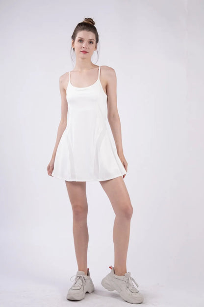 Hazel Blues® |  VERY J Mesh Detail Tennis Mini Active Dress with Shorts Inside