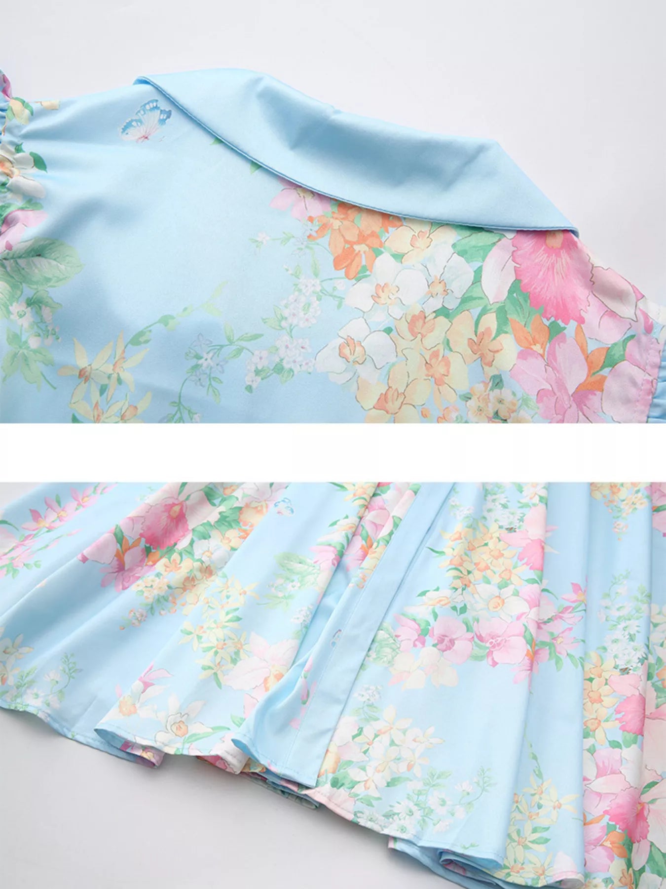 Hazel Blues® |  Floral Print Ruffle Sleeve Midi Dress