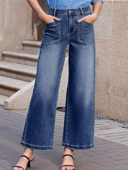 Hazel Blues® |  Patch Pocket Shift Jeans
