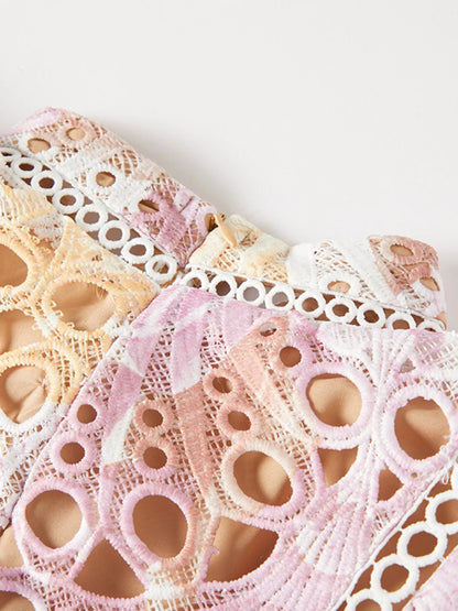 Hazel Blues® |  Floral Lace Detail Maxi Dress
