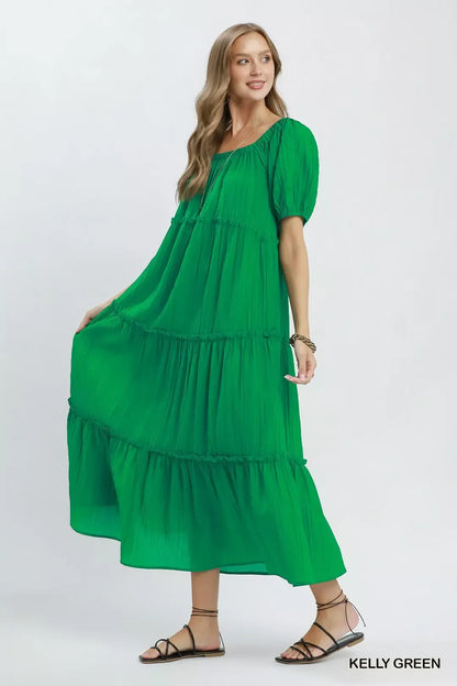 Hazel Blues® |  Umgee Textured Tiered Midi Dress