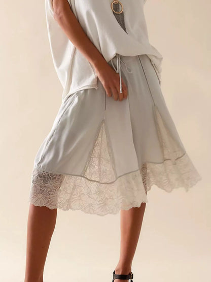 Hazel Blues® |  Lace Detail Shorts